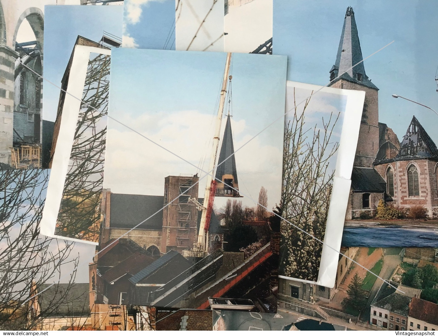 COLFONTAINE église Notre-Dame de WASMES après l’incendie 10 CP + pochette Hardy photographe Réal Créaprint Non circulée