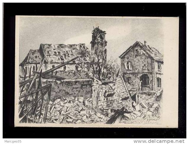 collection l'alsace sinistrée dessin de jasques gachot gambsheim édit.istra guerre belle cpsm