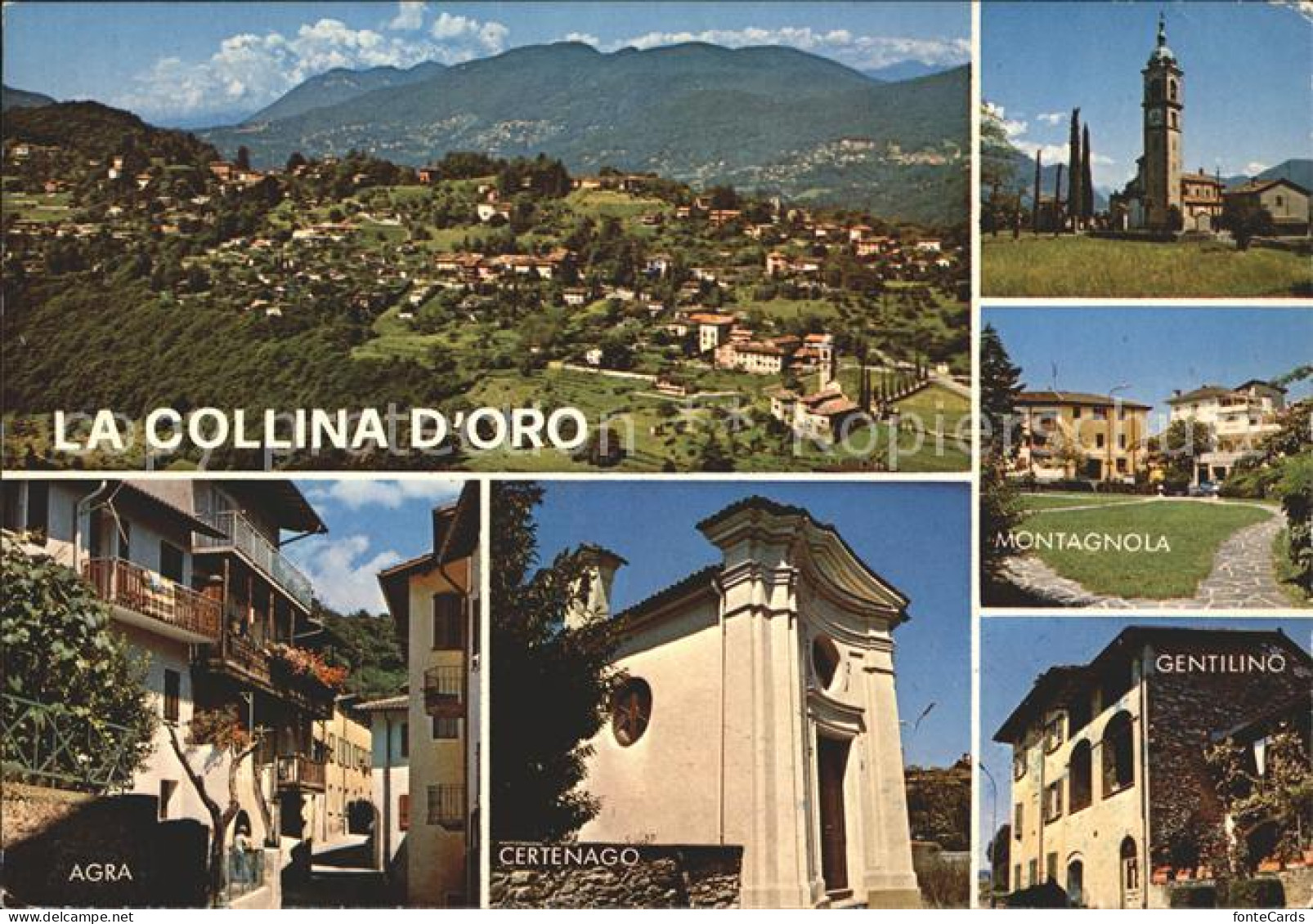 Collina d Oro Panorama mit Agra Certenago Montagnola und Gentilino