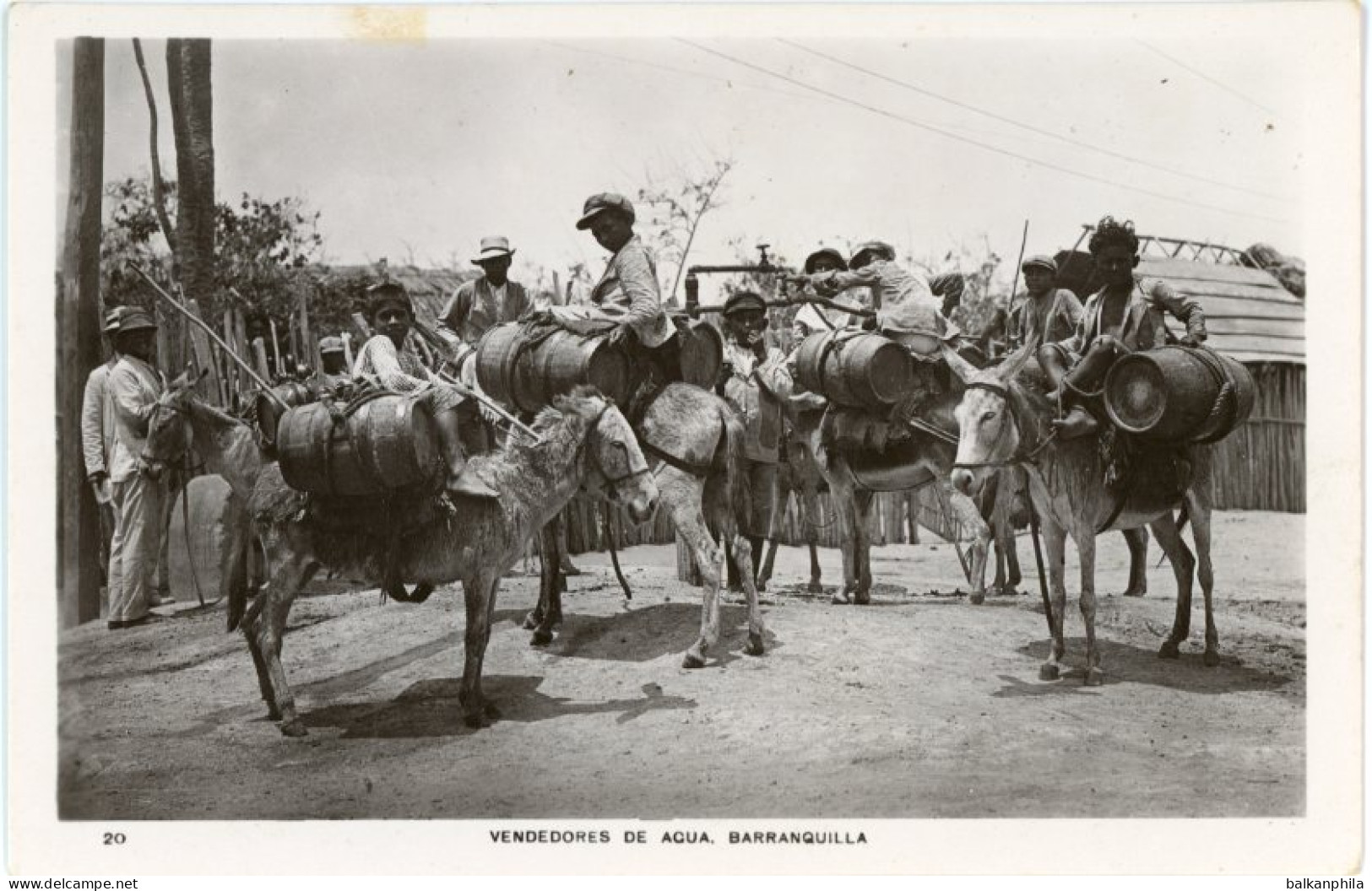 Colombia Barranquilla Water Sellers on Donkey