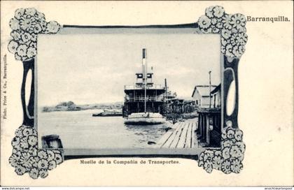 CPA Barranquilla Kolumbien, Muelle de la Compania de Transportes
