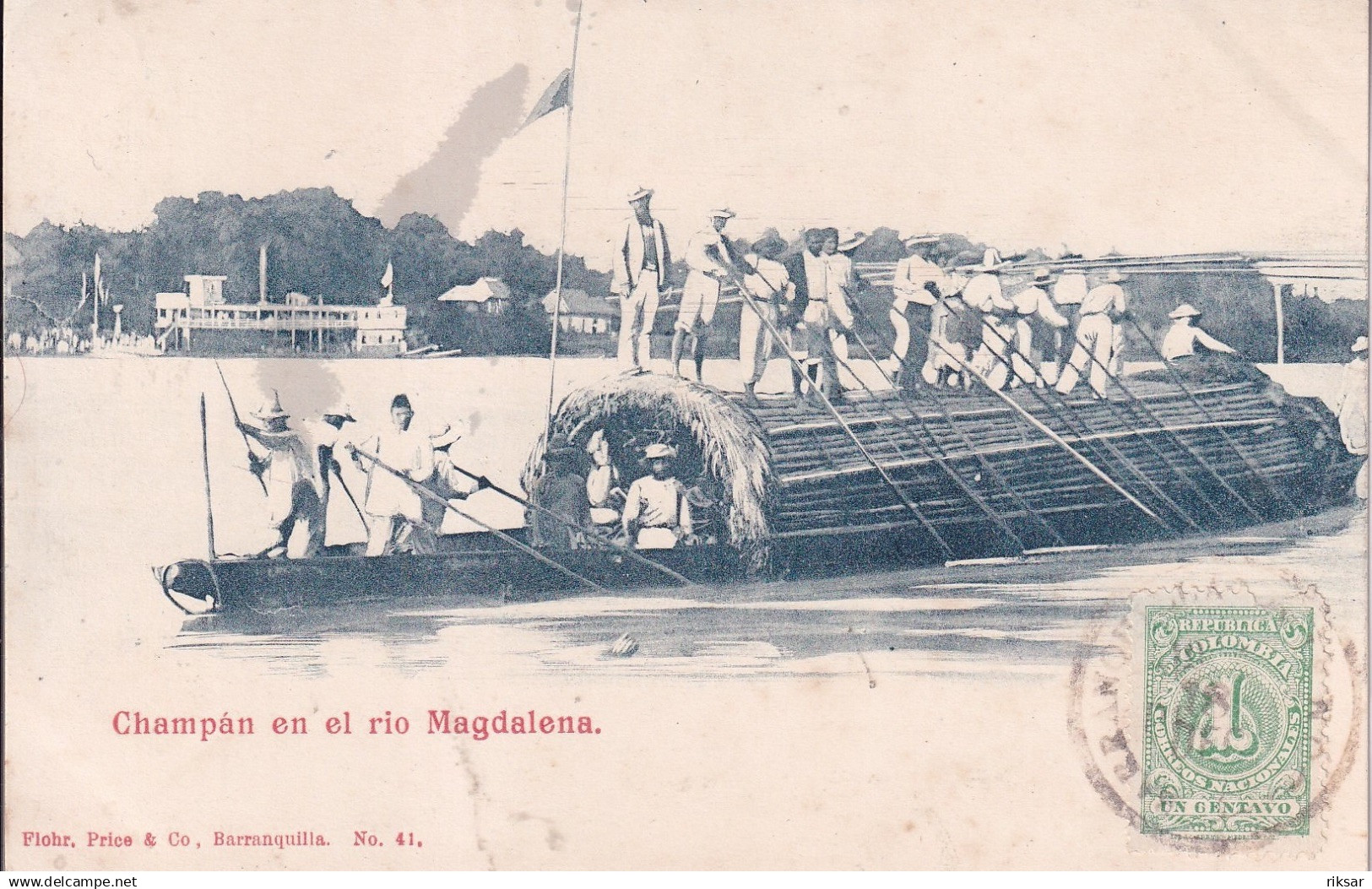 COLOMBIE(RIO MAGDALENA) BATEAU
