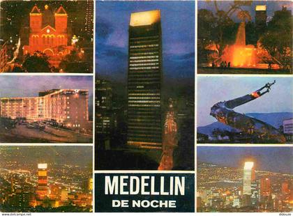Carte Postale - Colombie - Medellin - De noche Diferentes aspectos nocturnos de la ciudad - Multivues - CPM - Voir Scans