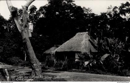 Photo CPA Cali Colombia Kolumbien, Reetdachhütte