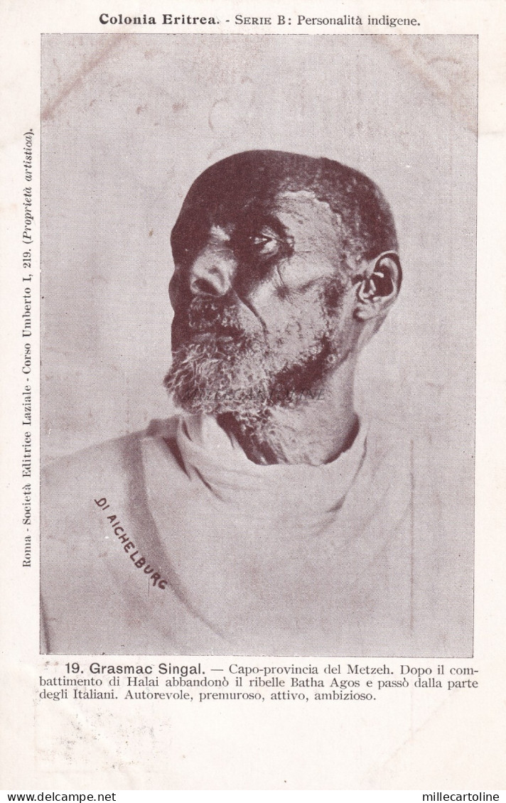 COLONIA ERITREA - Personalità Indigene - Grasmac Singal 1901 Postcard
