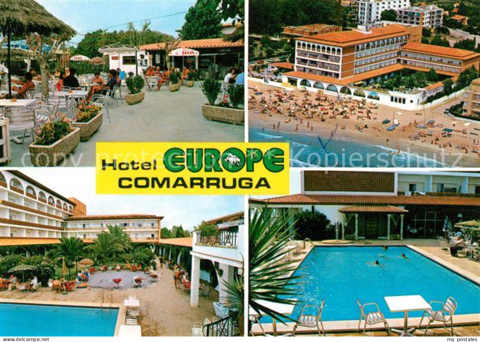 Comarruga Hotel Europe Fliegeraufnahme Swimmingpool