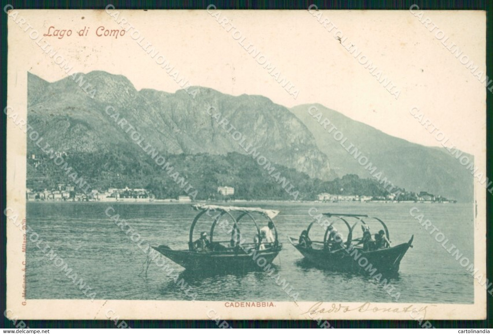 Como Cadenabbia Lago di Como Barche PIEGHINA cartolina VK0203