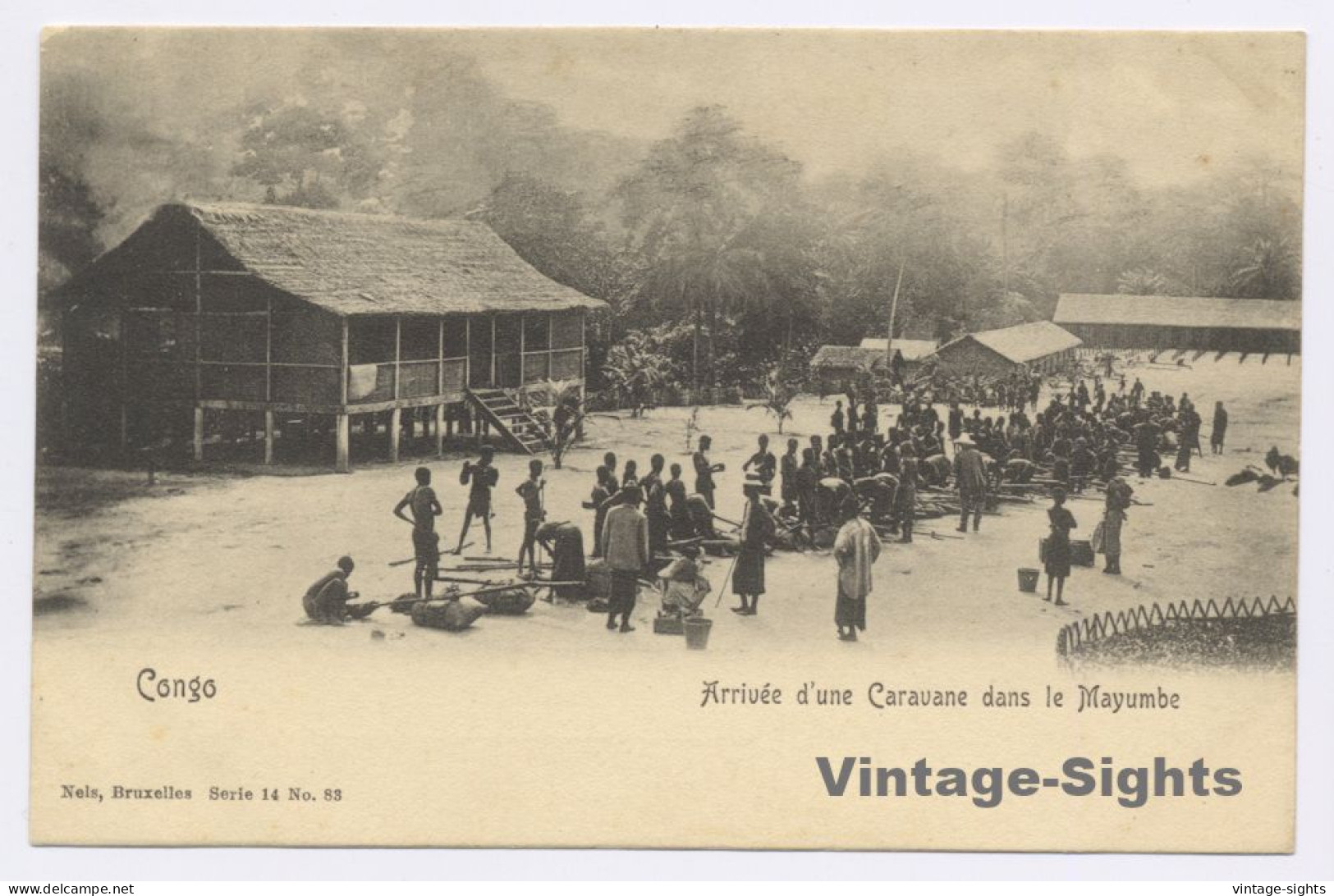 Congo: Arrivée Caravanne Mayumbe (Vintage PC NELS ~1900s)