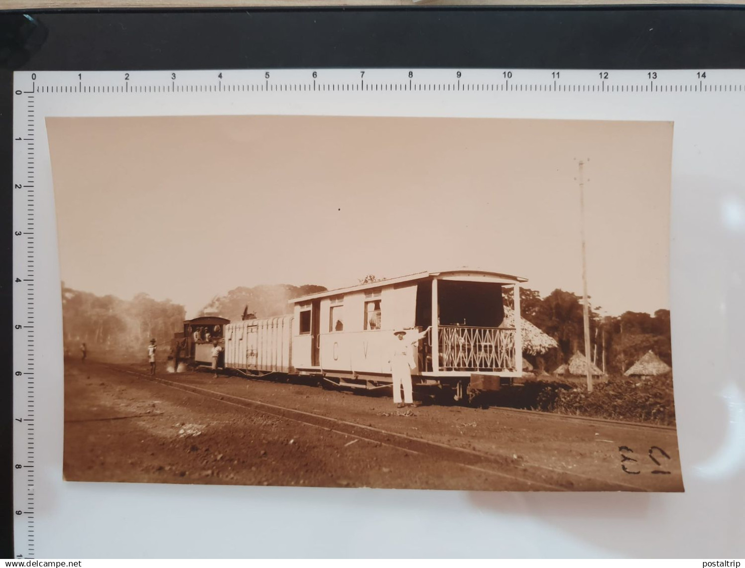 CONGO BELGA BELGE. POSTAL FOTOGRAFICA RPPC + NEGATIVO NEGATIF. 1920 1930. TREN. TRAIN, RAILWAY