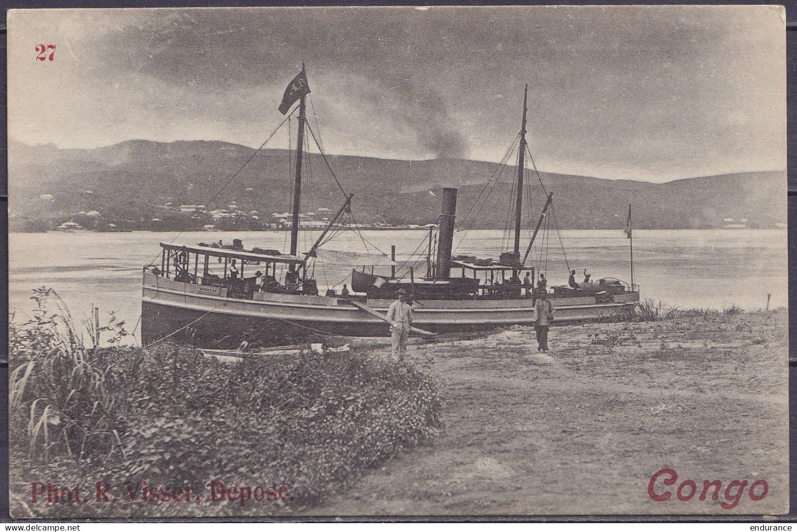 Congo Belge - bateau à vapeur CPSM neuve