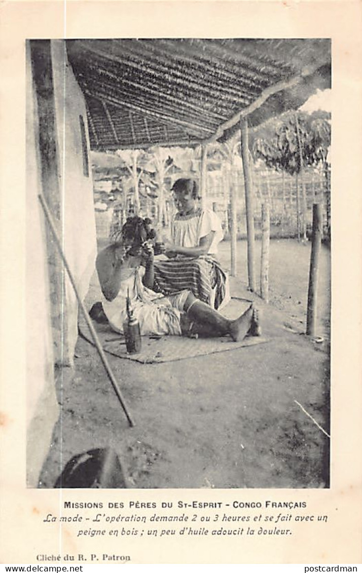 Congo Brazzaville - La coiffeuse - Ed. Missions des Pères du Saint-Esprit - Congo français - Cliché du révérent Père Pat