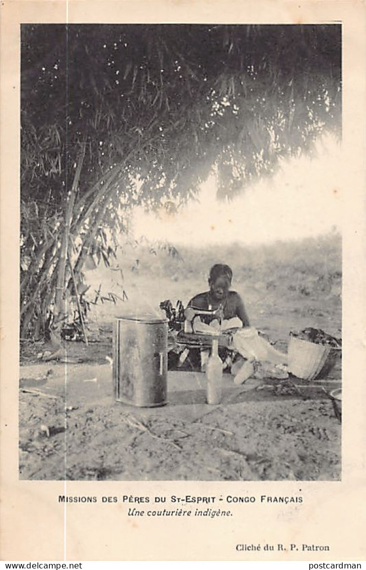 Congo Brazzaville - Une couturière indigène - Machine à coudre - Ed. Missions des Pères du Saint-Esprit - Congo français