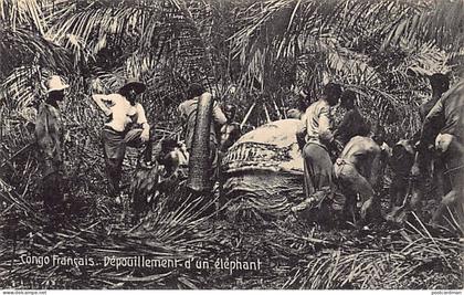 Congo Brazzaville - Dépouillement d'un éléphant - Ed. A. Béchaud