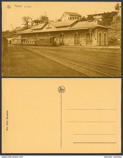 Belgian Congo Old Postcard Matadi, La Gare The Railway Station Railroads & Train