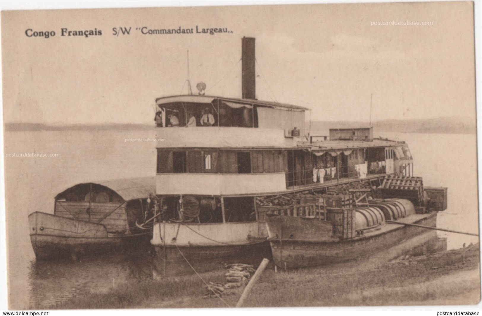 Congo Français - S/W Commandant Largeau - & boat