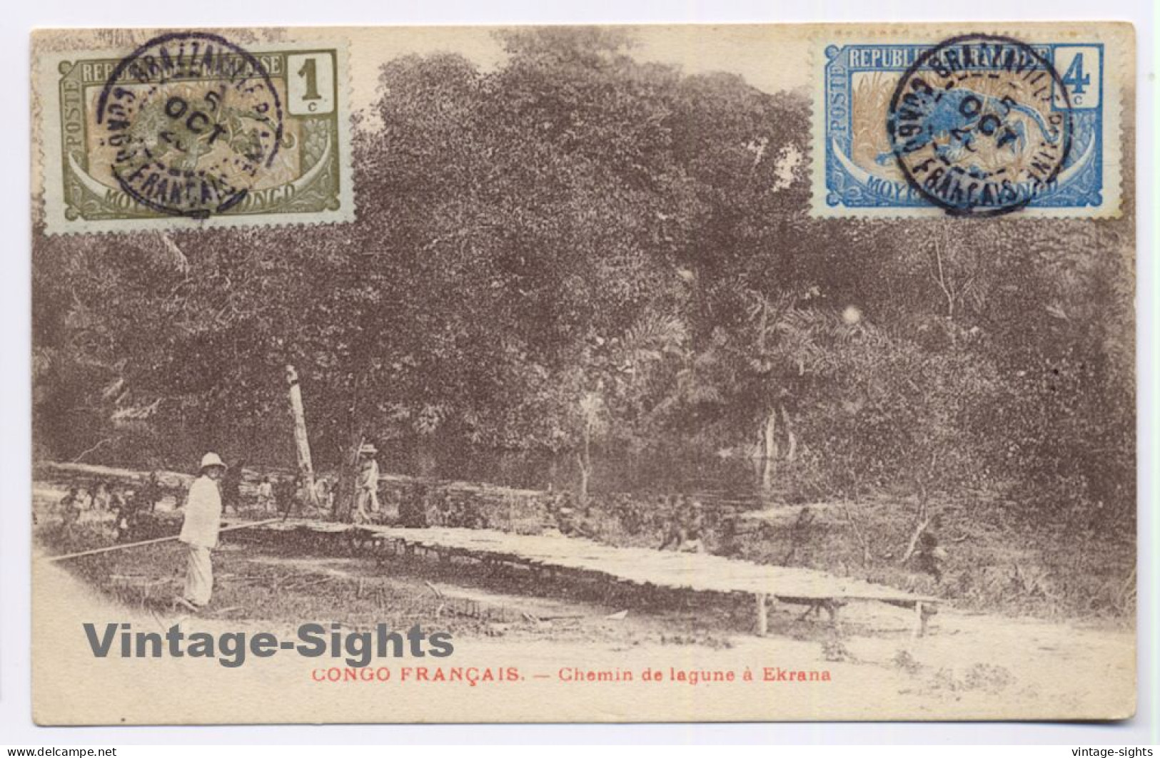 Congo Francaise: Chemin de Lagune à Ekrana (Vintage PC 1920)