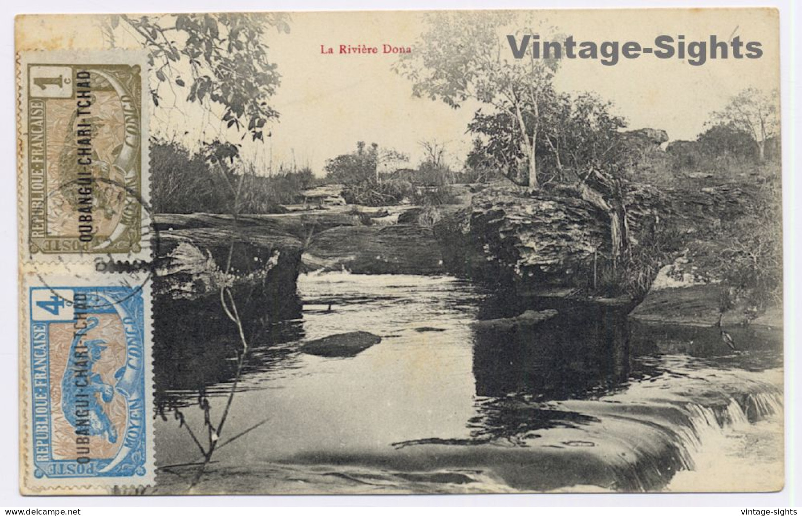 Congo Francaise: La Rivière Doua (Vintage PC 1921)