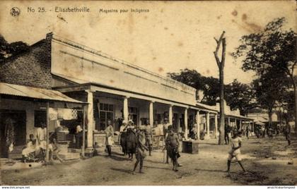 CPA Lubumbashi Elisabethville DR Kongo Zaire, Magasins pour Indigènes