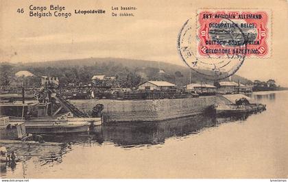 Belgian Congo Leopoldville Kinshasa Bassins Port postcard B983