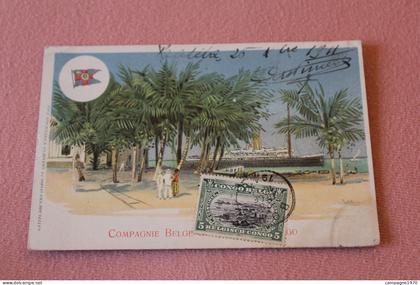 CPA - CONGO BELGE - COMPAGNIE BELGE MARITIME DU CONGO - BATEAU AU DEPART ( 1912 )