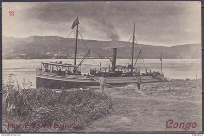 Congo Belge - bateau à vapeur CPSM neuve