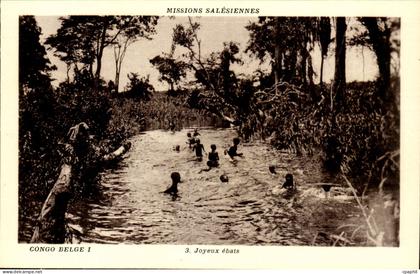 Congo Belge -CPA- Joyeux ebats- Mission Salesiennes