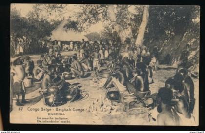 BELGISCH CONGO  - KABINDA  LE MARCHE INDIGENE        2 SCANS