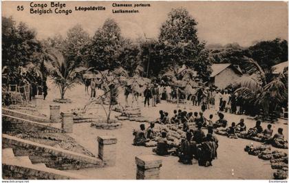 CPA Carte Postale Congo Kinshasa Leopoldville Chameaux porteurs 1917 VM99710ok