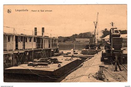Léopoldville ( Kinshsa.).Afrique.Congo.Aspect du Quai principal.