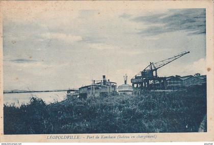 XXX - LEOPOLDVILLE - PORT DE KINSHASA ( BATEAU EN CHARGEMENT ) - EDIT. BESSIERES - 2 SCANS