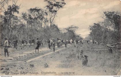 Belgian Congo Lubumbashi Elisabethville Railway Construction postcard B982