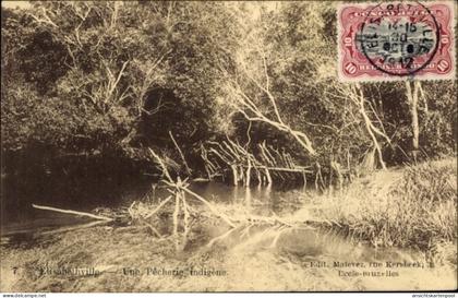 CPA Lubumbashi Elisabethville DR Kongo Zaire, Fluss, Fischfang