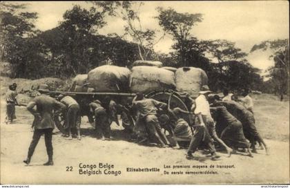 Entier postal CPA Lubumbashi Elisabethville DR Kongo Zaire, Die höchsten Transportmittel