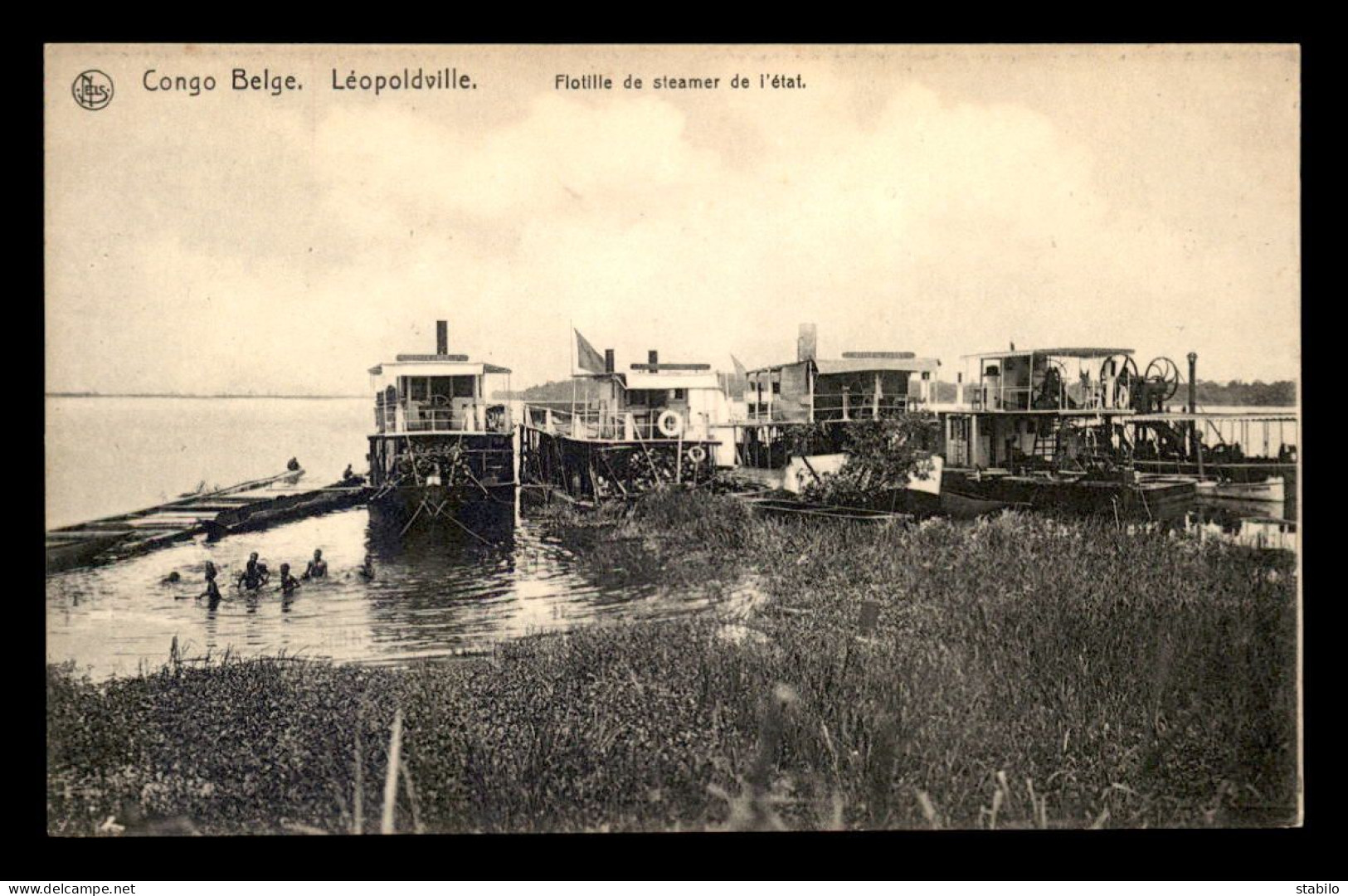 CONGO KINSHASA - LEOPOLDVILLE - FLOTILLE DE STEAMER DE L'ETAT