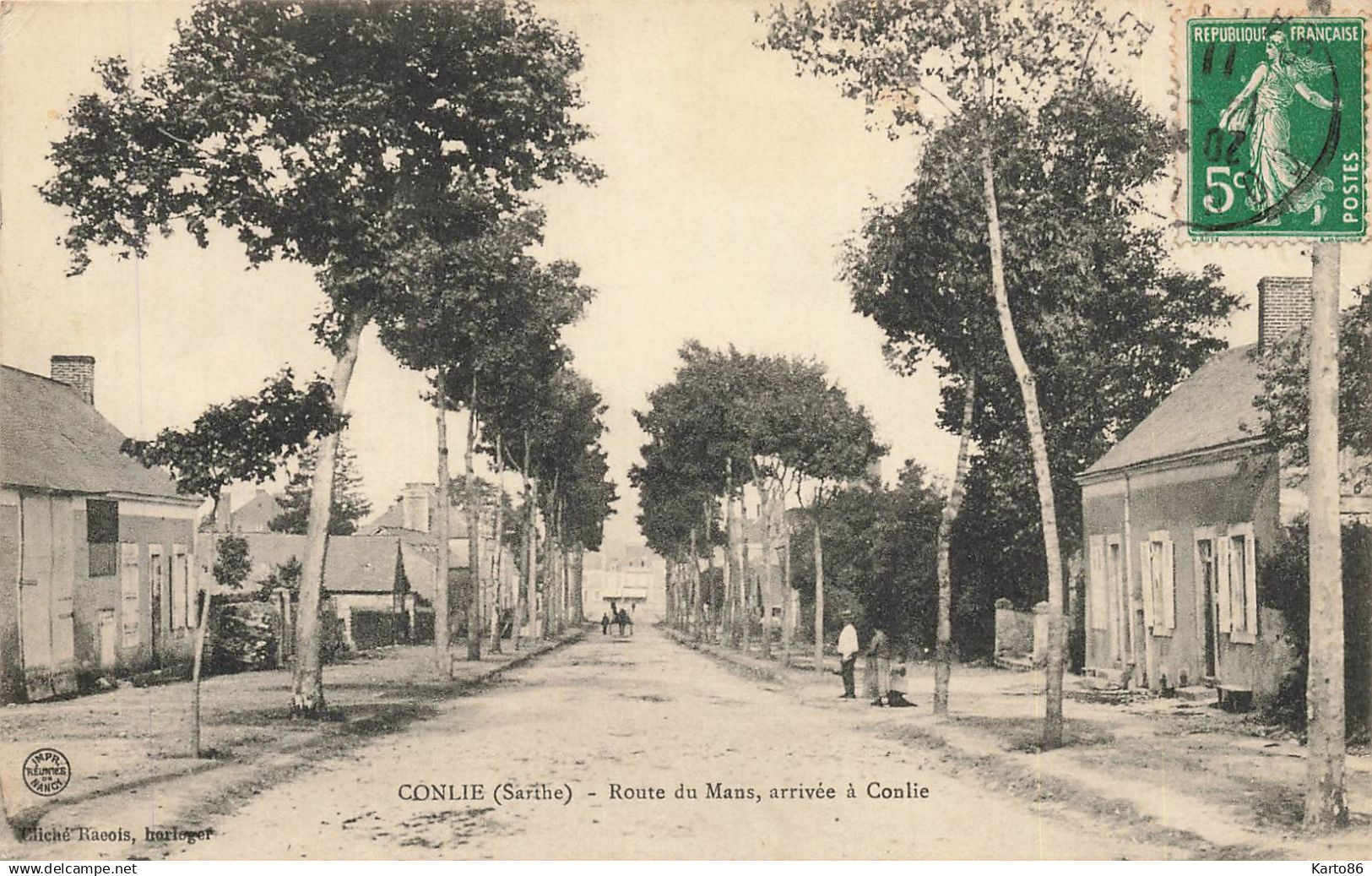 conlie * route du mans , arrivée à Conlie * villageois