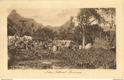 Cook Islands, RAROTONGA, Native Settlement (1912) Polynesia Postcard