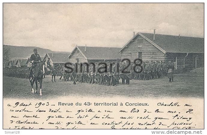 CORCIEUX - REVUE DU 43 e TERRITORIAL A CORCIEUX