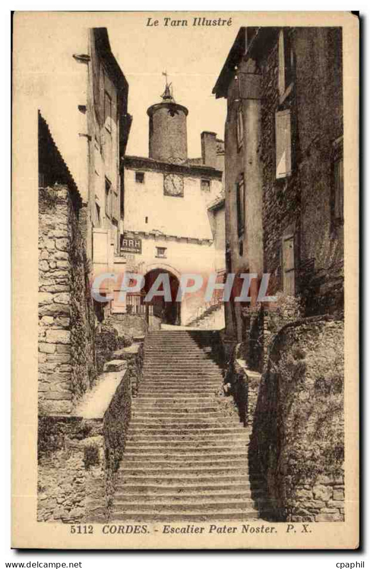 Cordes - Escalier Pater Noster - CPA