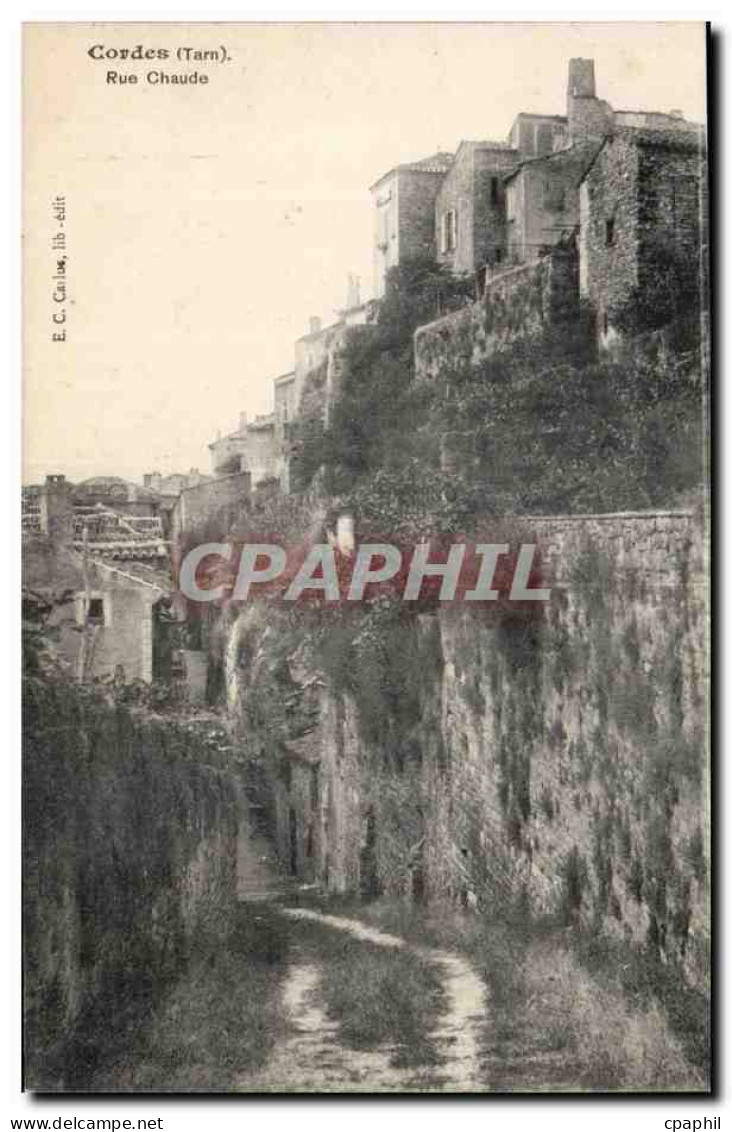 Cordes - Rue Chaude - CPA