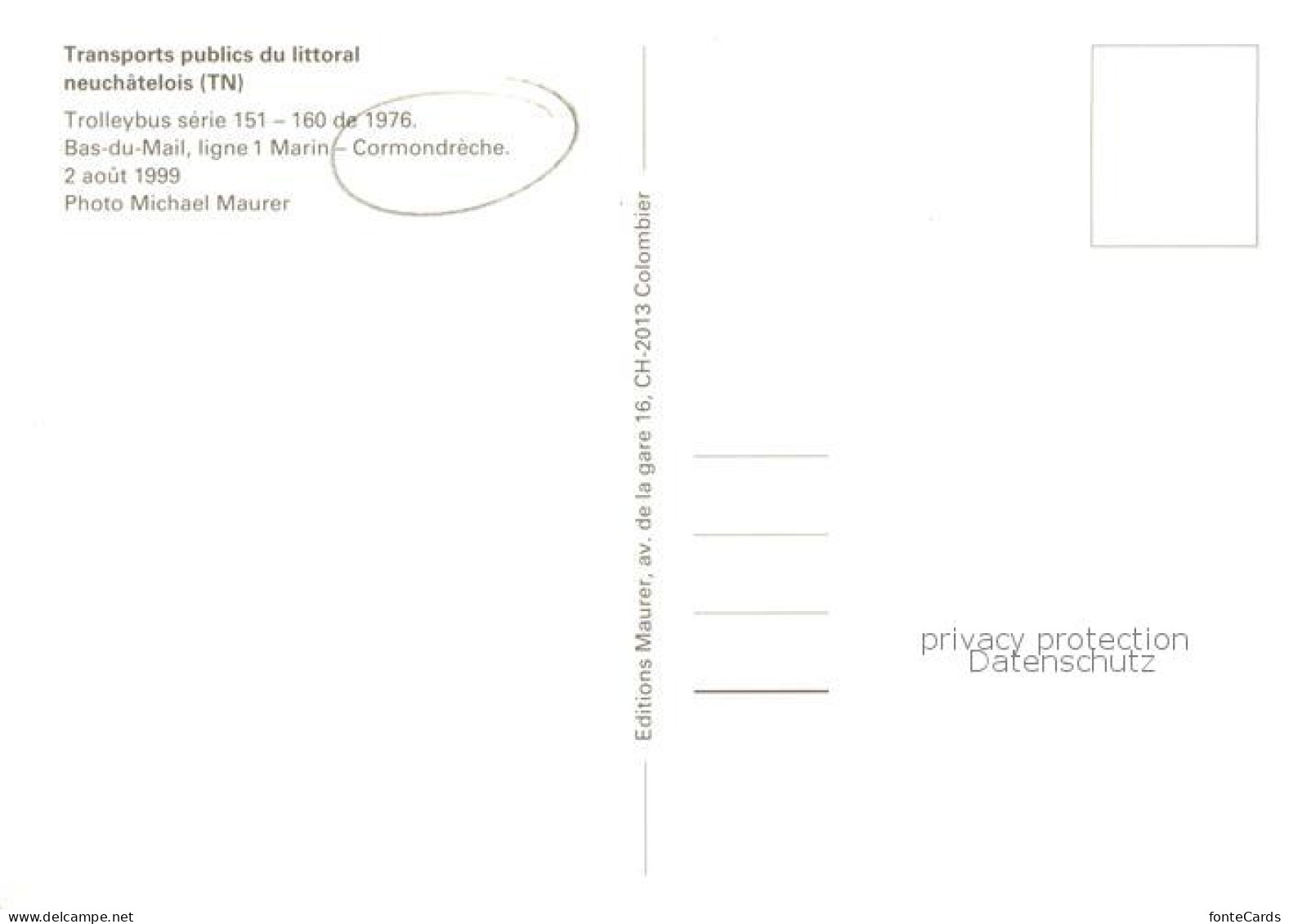 Cormondreche NE Transports publics du littoral neuchatelois TN