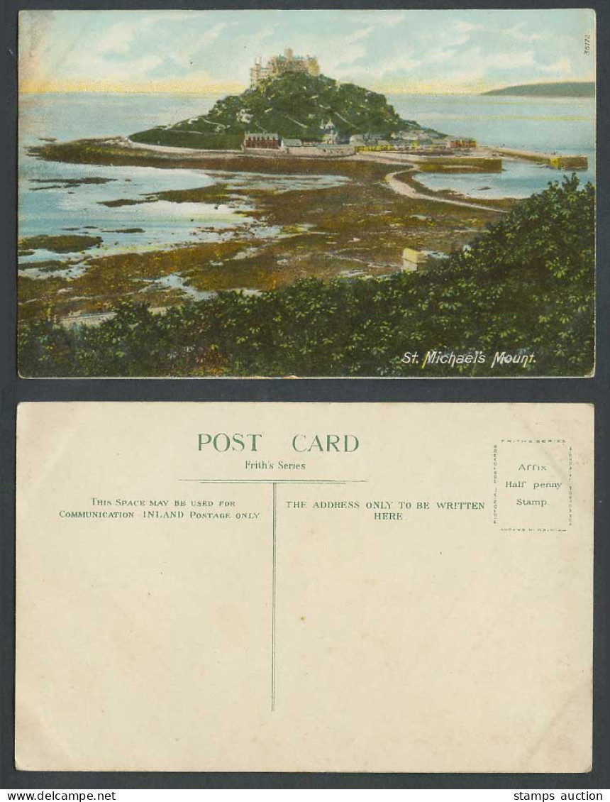 Cornwall St. Michael's Mount Seaside Panorama Old Colour Postcard Frith's Series
