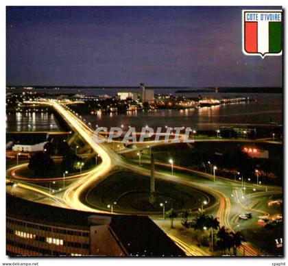 CPM Republique de la Cote d'Ivoire Abidjan vue de nuit