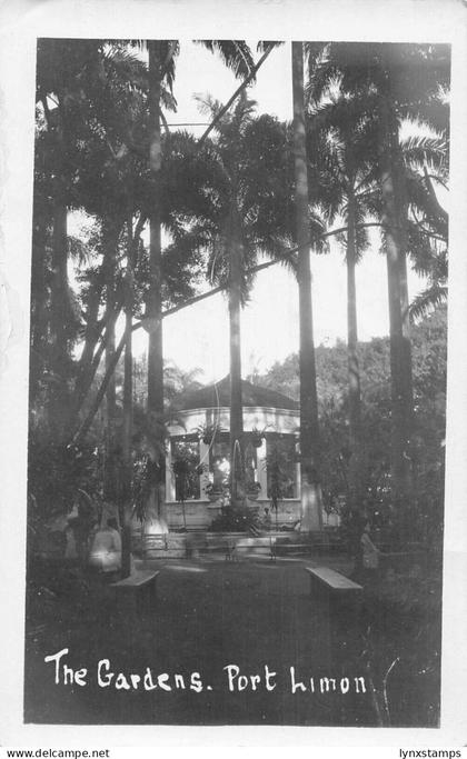 Costa Rica Port Himon Gardens Pavilion RPPC vintage postcard