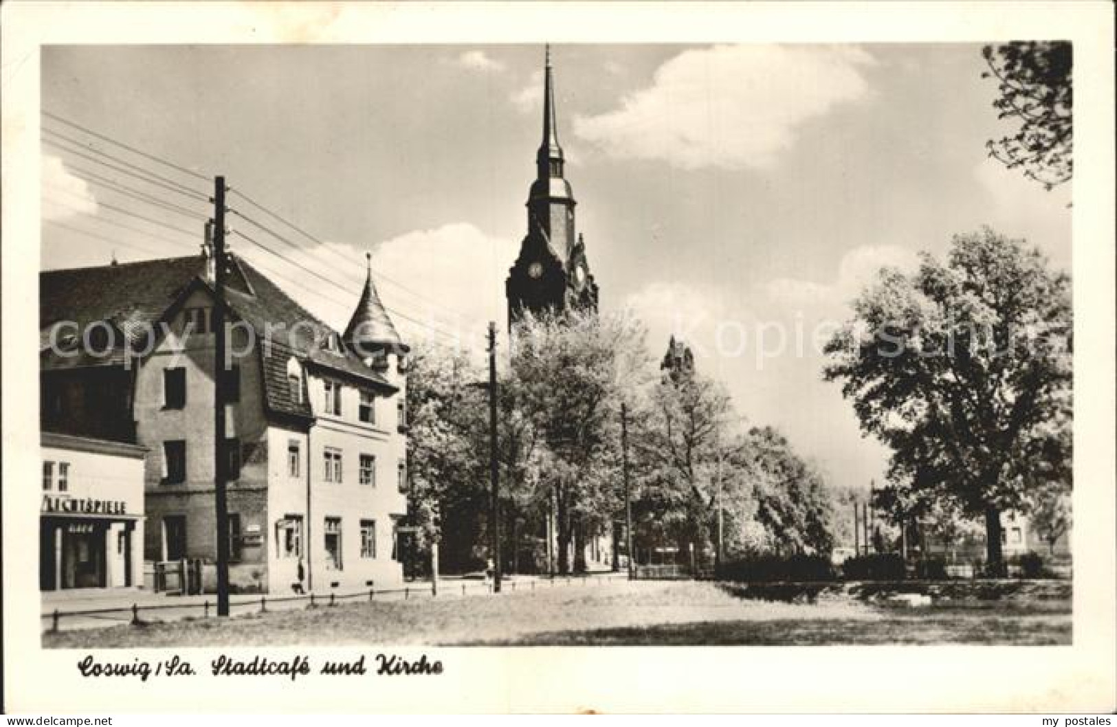 Coswig Sachsen Stadtcafe und Kirche