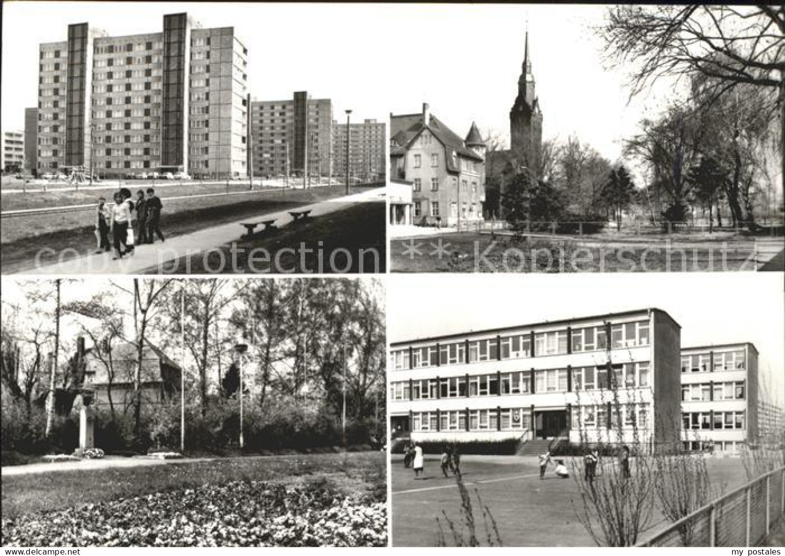 Coswig Sachsen Wohnblocks Kirche Park