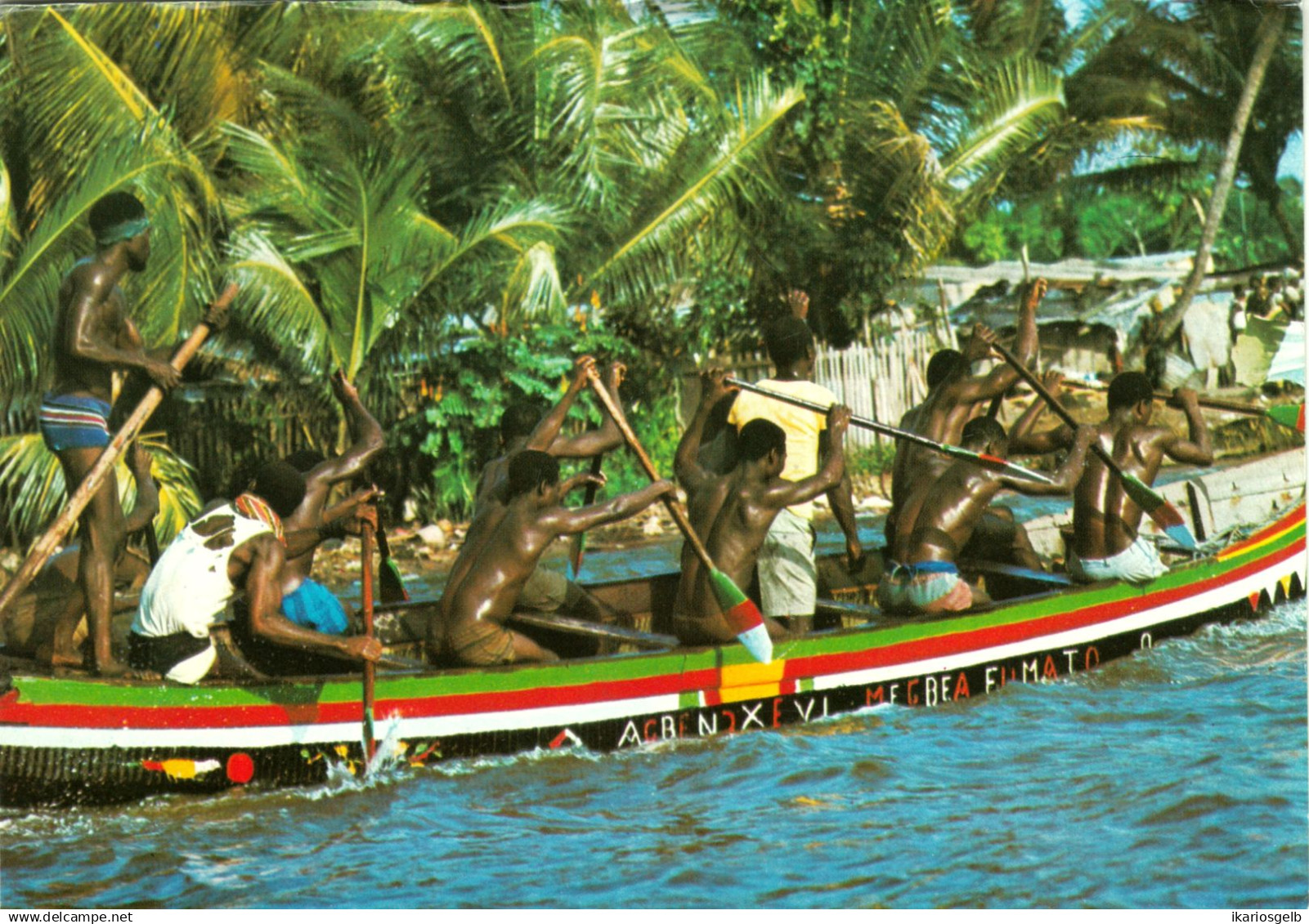 COTE d' IVOIRE Elfenbeinküste ~1956 Carte Postale " Regatta Kanu .. "
