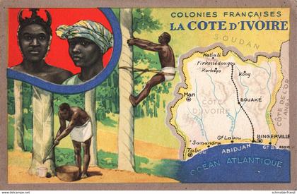 Litho AK Colonies Francaises La Cote d' Ivoire Elfenbeinküste Abidjan Bingerville Afrique Africa Colonie Colony Kolonie