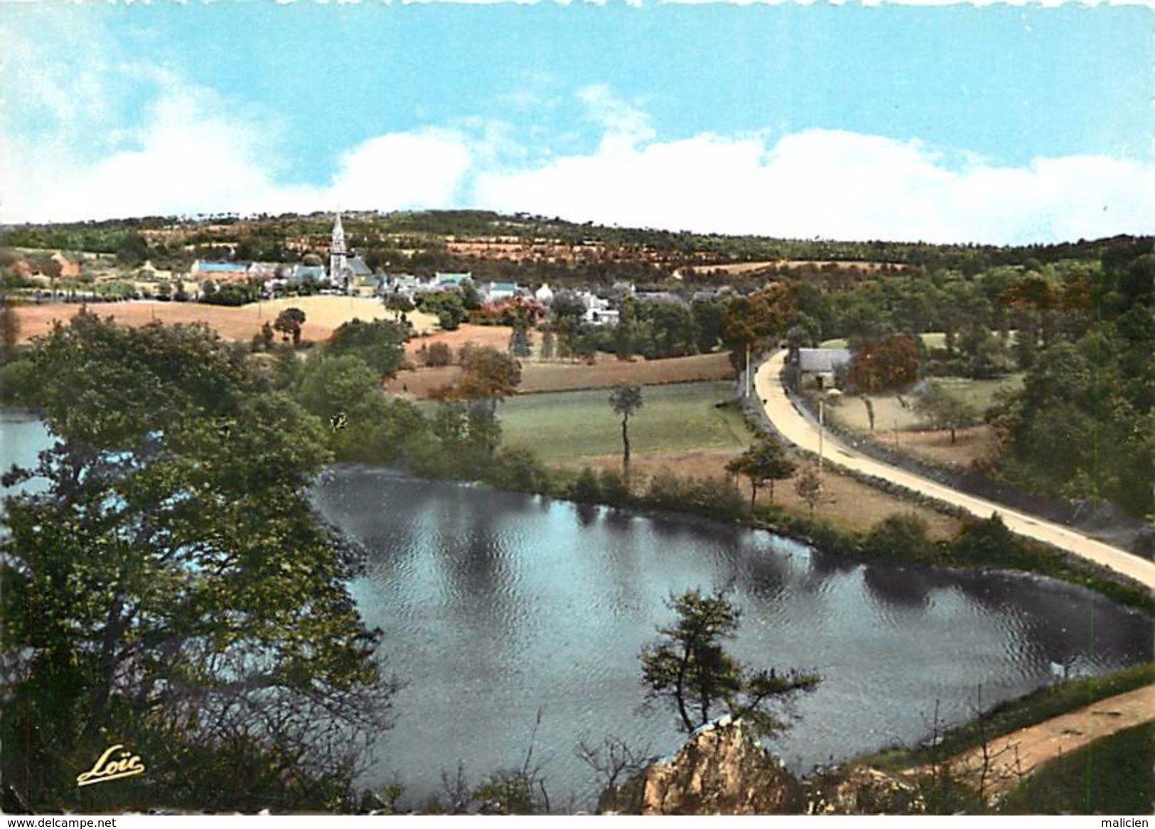 - côtes d armor -gd format-ref-U687- saint gilles vieux marche - st gilles vieux marche - etang de poulancre -