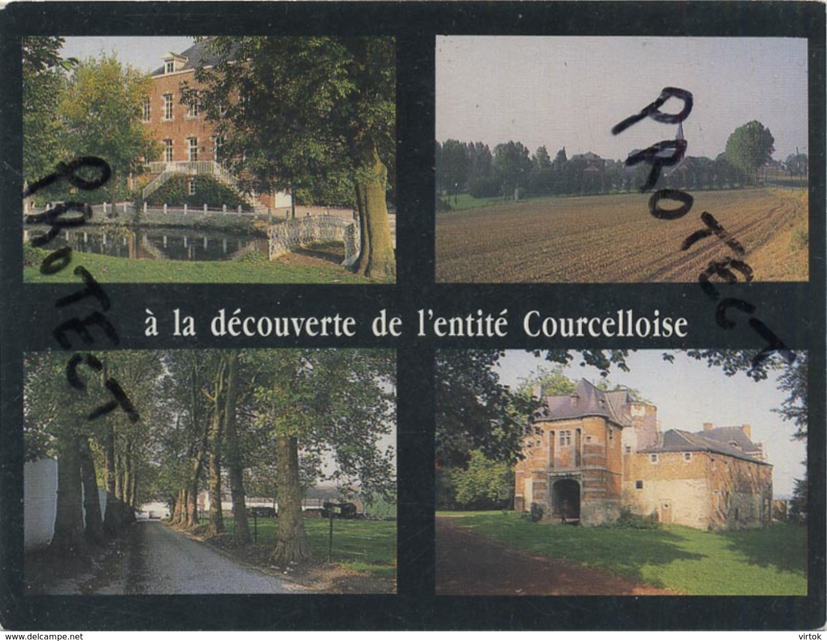 Courcelles : chateau Rianwelz,Souvret,Gouy lez pieton , chateau de Trazeghies    (  grand format )  mozaik