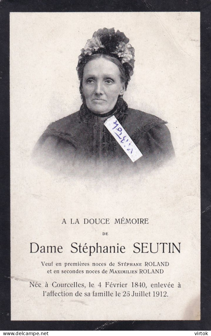 Courcelles :  Dame Stéphanie Seutin  1840 - 1912  (  carte  photo  voir scan )